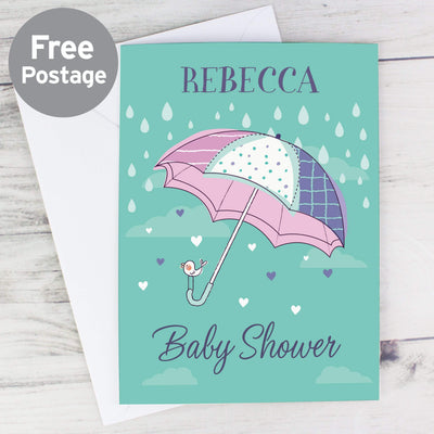 Personalised Memento Greetings Cards Personalised Baby Shower Umbrella Card