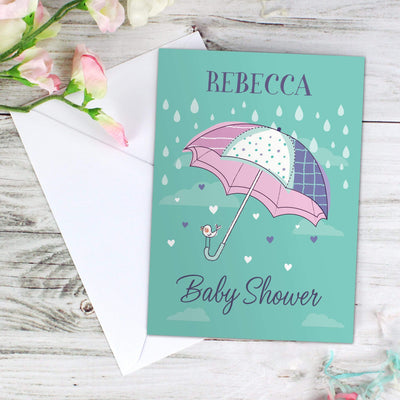 Personalised Memento Greetings Cards Personalised Baby Shower Umbrella Card