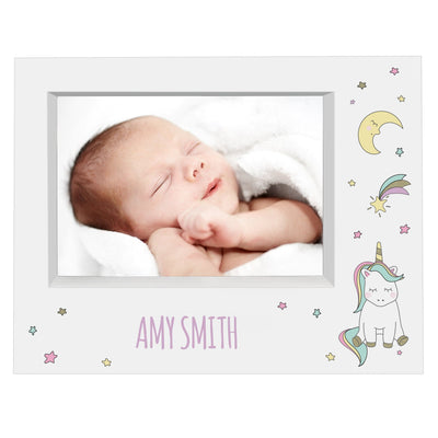 Personalised Memento Photo Frames, Albums and Guestbooks Personalised Baby Unicorn 7x5 Landscape Box Photo Frame