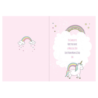 Personalised Memento Greetings Cards Personalised Baby Unicorn Birthday Age Card