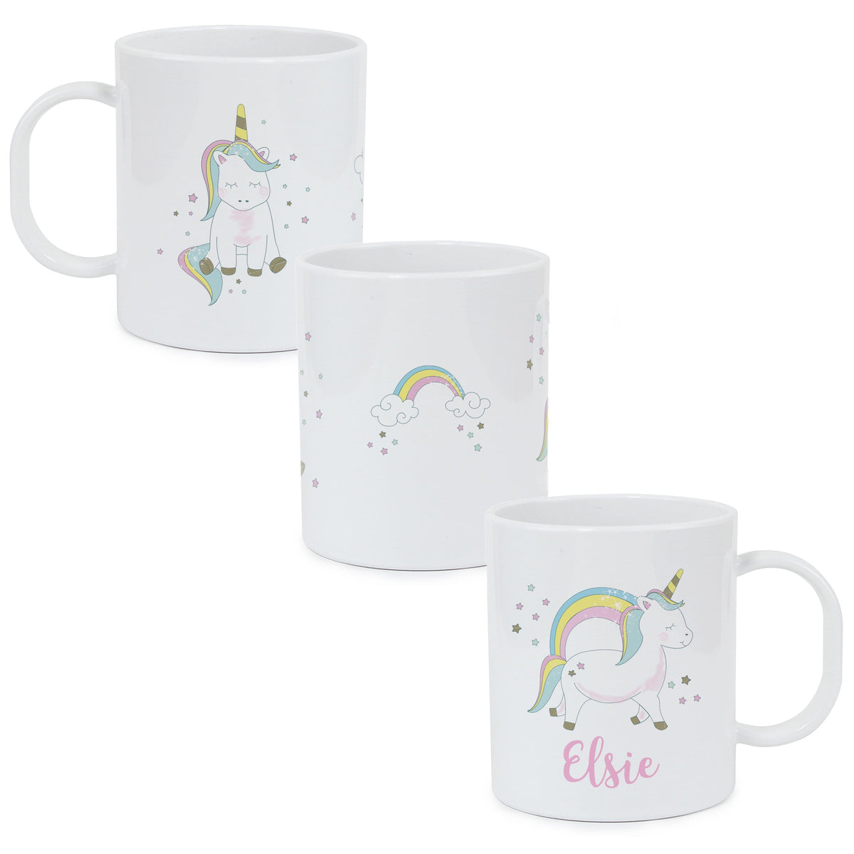 Personalised Memento Mealtime Essentials Personalised Baby Unicorn Plastic Mug