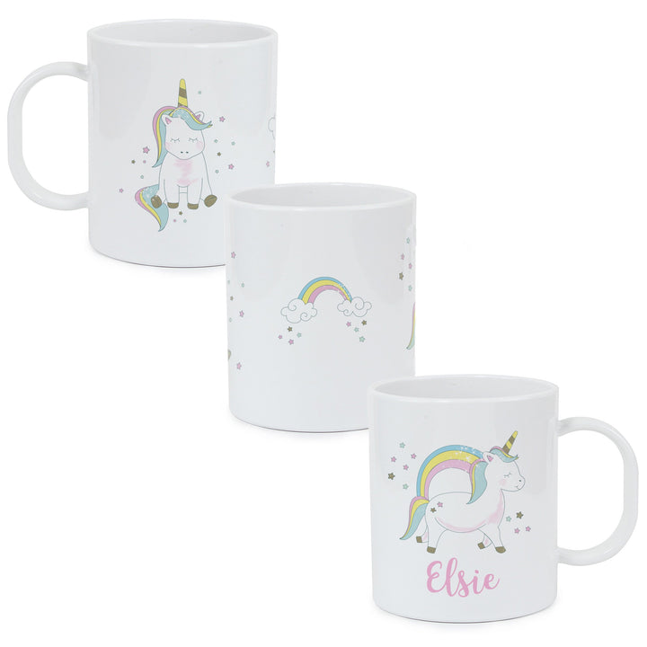 Personalised Memento Mealtime Essentials Personalised Baby Unicorn Plastic Mug