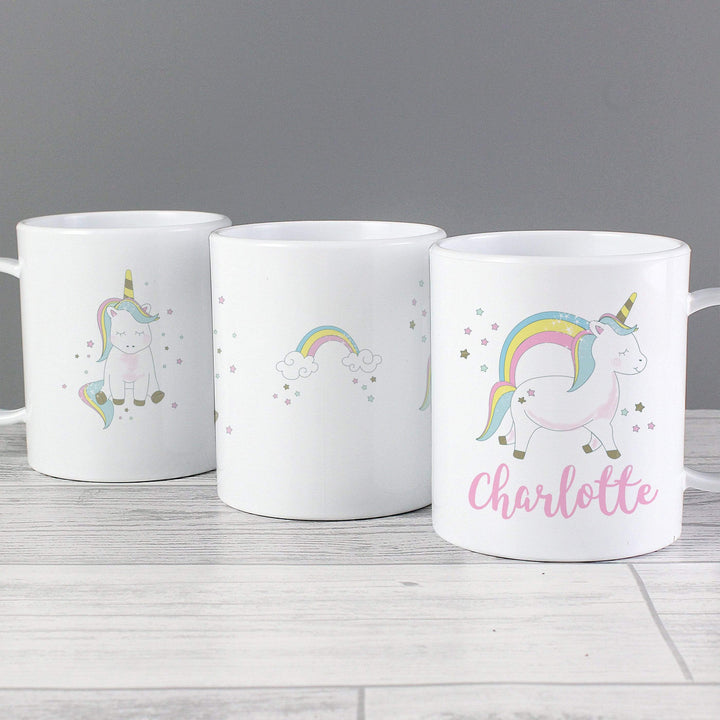 Personalised Memento Mealtime Essentials Personalised Baby Unicorn Plastic Mug