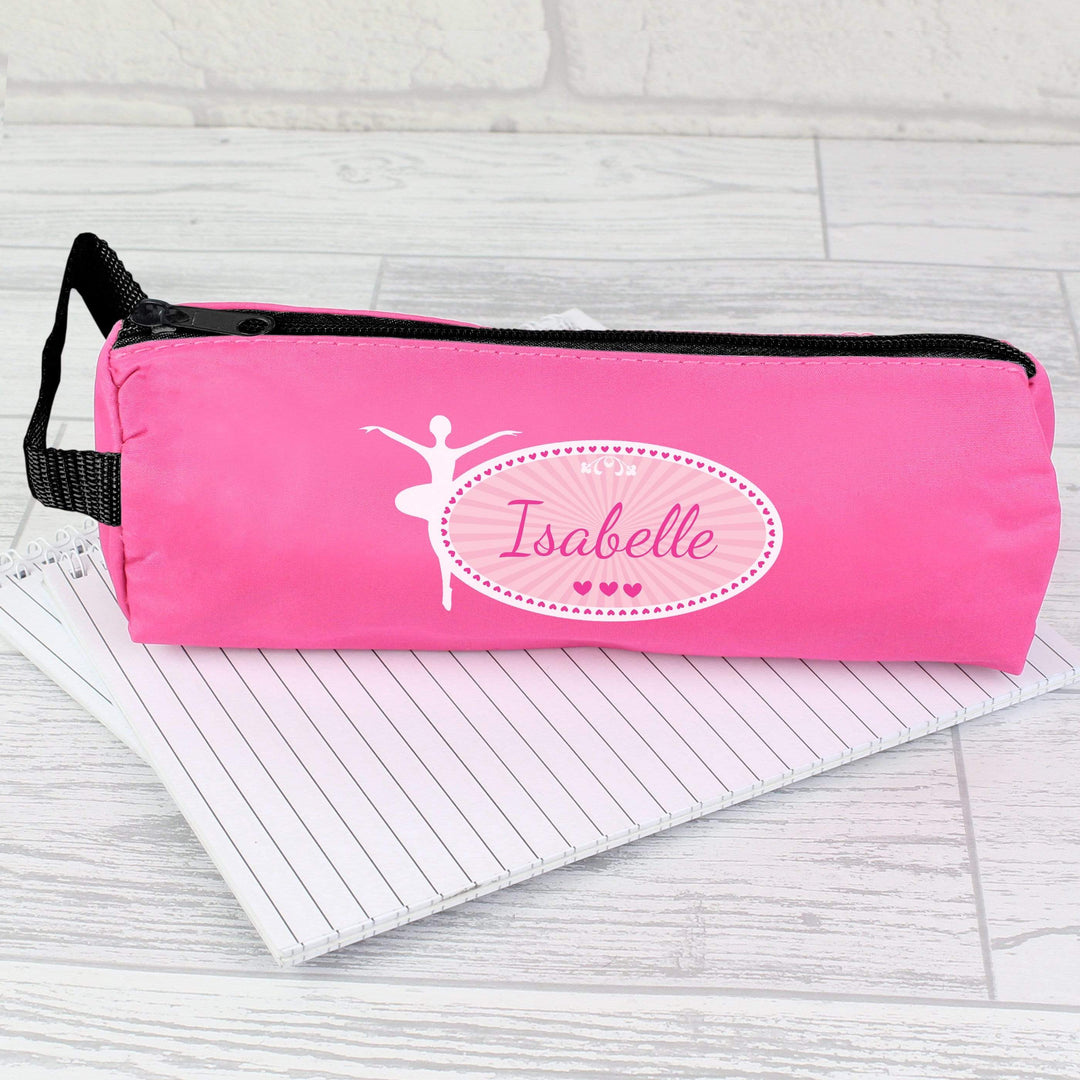 Personalised Memento Stationery &amp; Pens Personalised Ballerina Pink Pencil Case