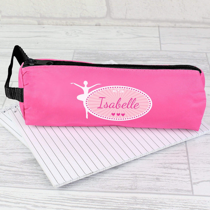 Personalised Memento Stationery &amp; Pens Personalised Ballerina Pink Pencil Case