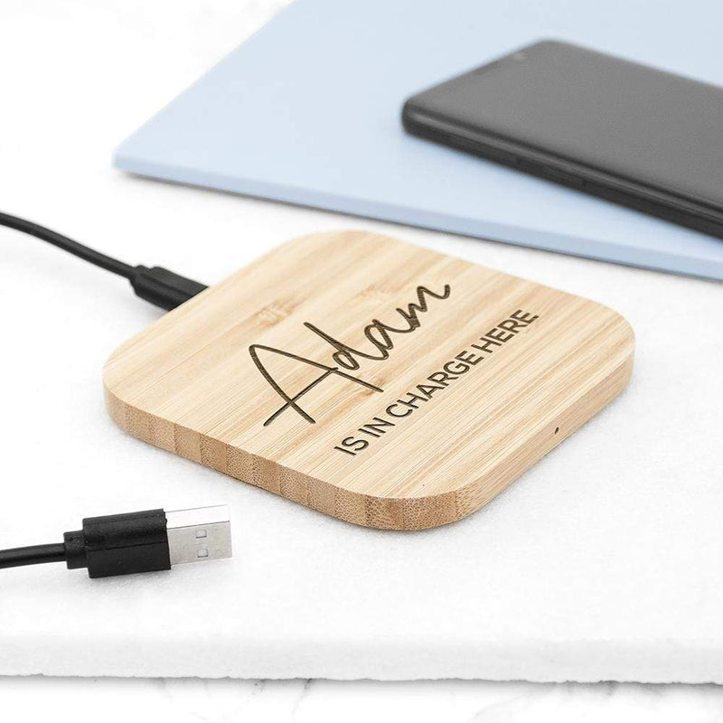 Treat Personalised Bamboo Wireless Charger