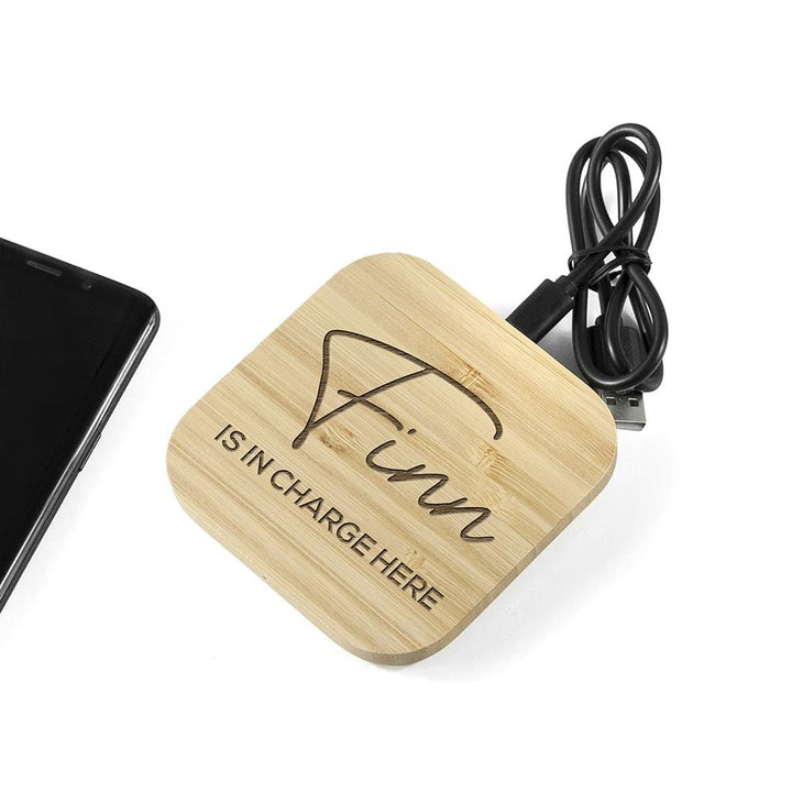 Treat Personalised Bamboo Wireless Charger