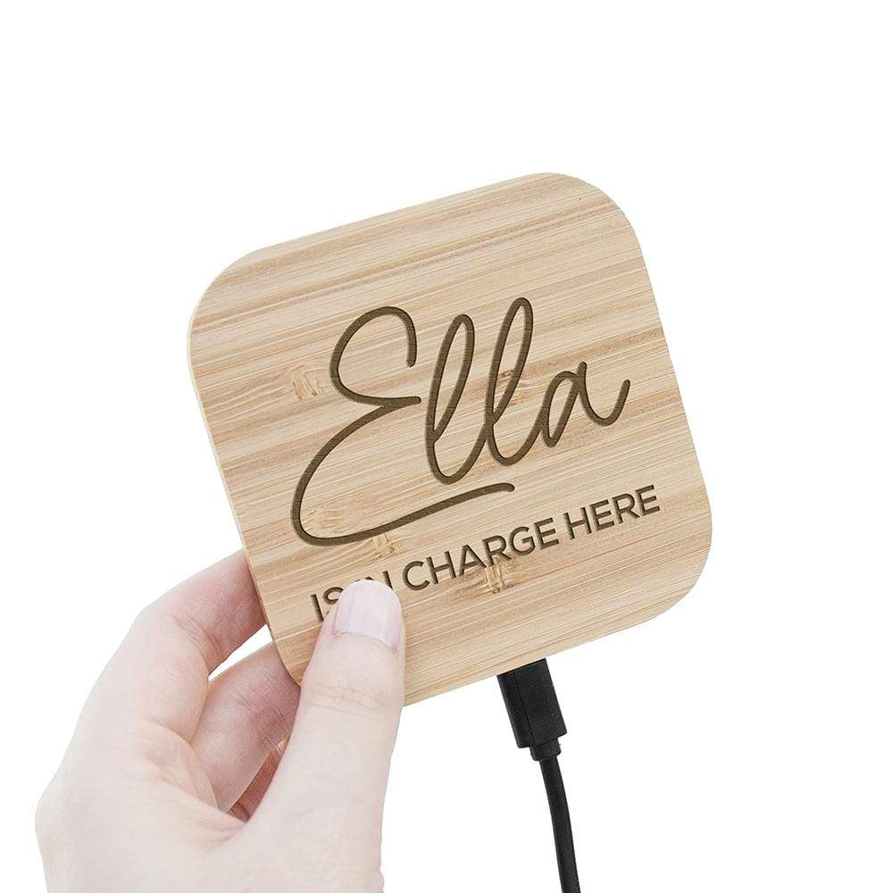 Treat Personalised Bamboo Wireless Charger