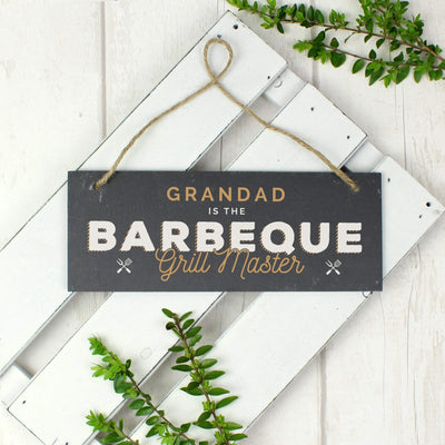 Personalised Memento Slate Personalised ""Barbeque Grill Master"" Printed Hanging Slate Plaque