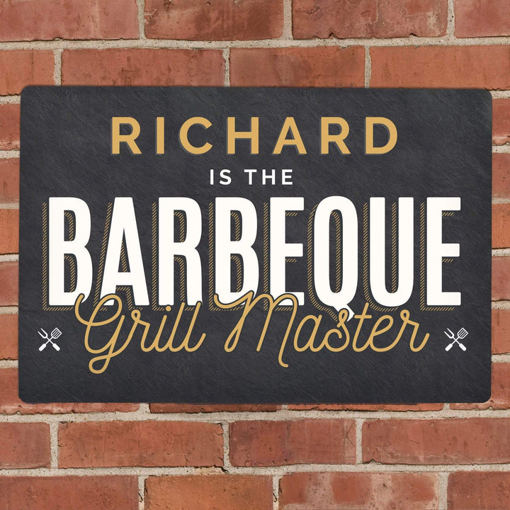 Personalised Memento Hanging Decorations &amp; Signs Personalised BBQ Grill Master Metal Sign