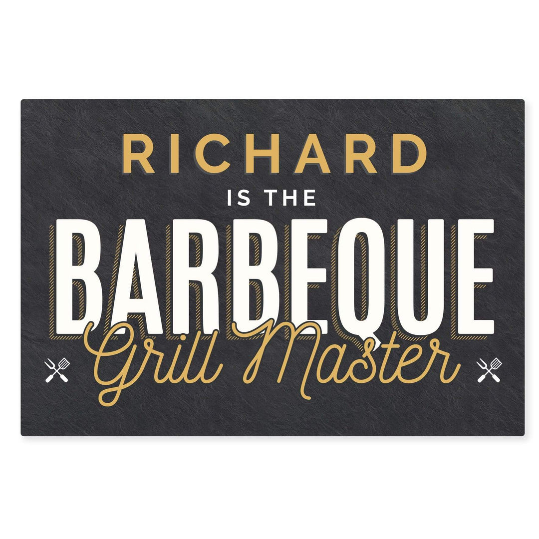 Personalised Memento Hanging Decorations &amp; Signs Personalised BBQ Grill Master Metal Sign