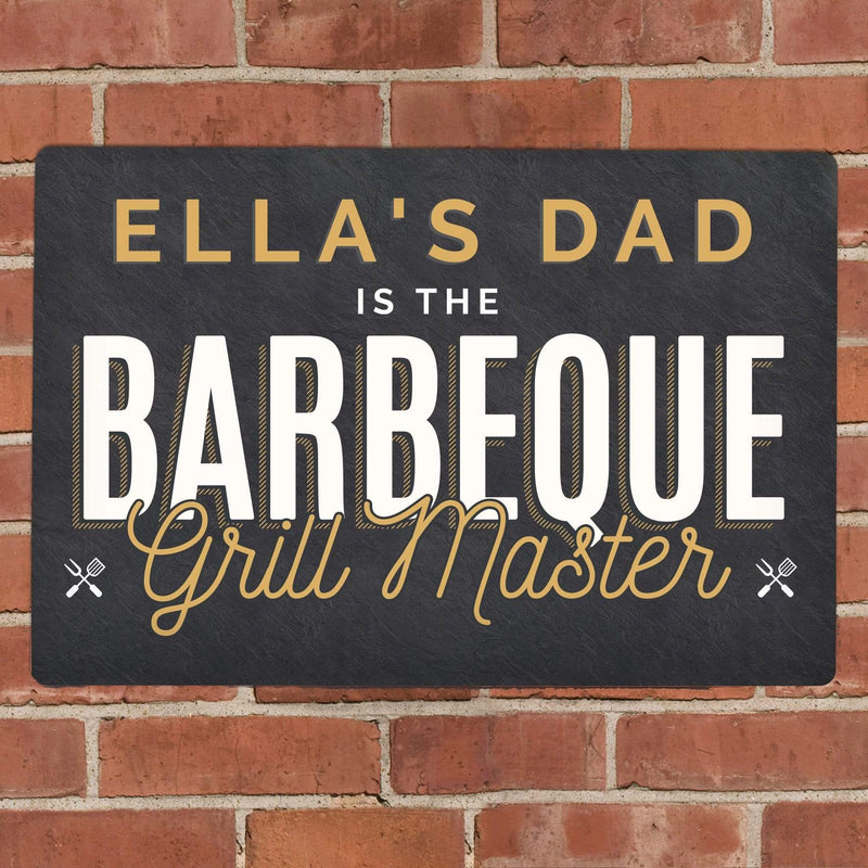 Personalised Memento Hanging Decorations & Signs Personalised BBQ Grill Master Metal Sign