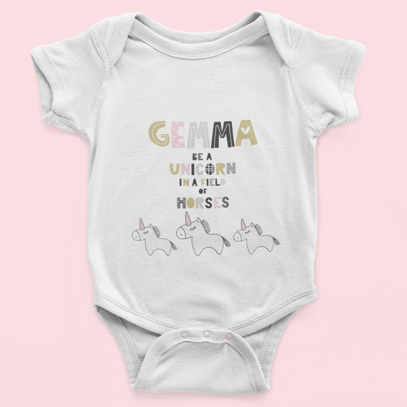 The Little Personal Shop Babygrows Be A Unicorn