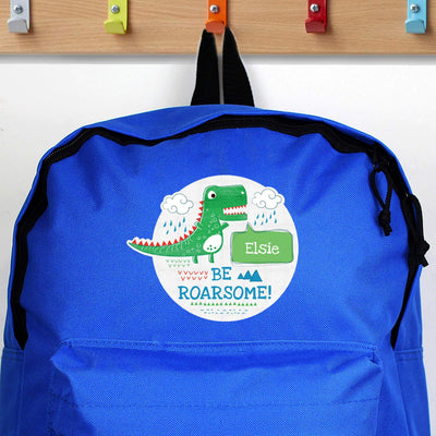 Personalised Memento Textiles Personalised 'Be Roarsome' Dinosaur Backpack