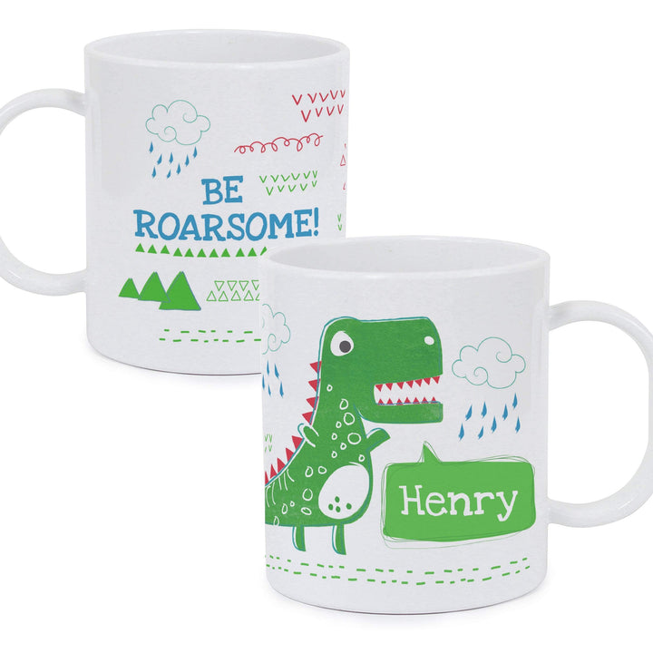 Personalised Memento Mugs Personalised Be Roarsome Dinosaur Plastic Mug