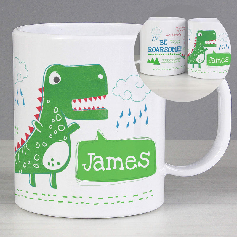 Personalised Memento Mugs Personalised Be Roarsome Dinosaur Plastic Mug