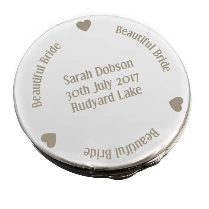 Personalised Memento Keepsakes Personalised Beautiful Bride Compact Mirror