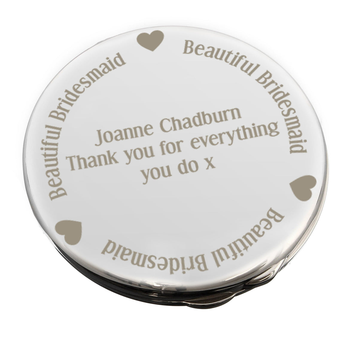 Personalised Memento Keepsakes Personalised Beautiful Bridesmaid Compact Mirror