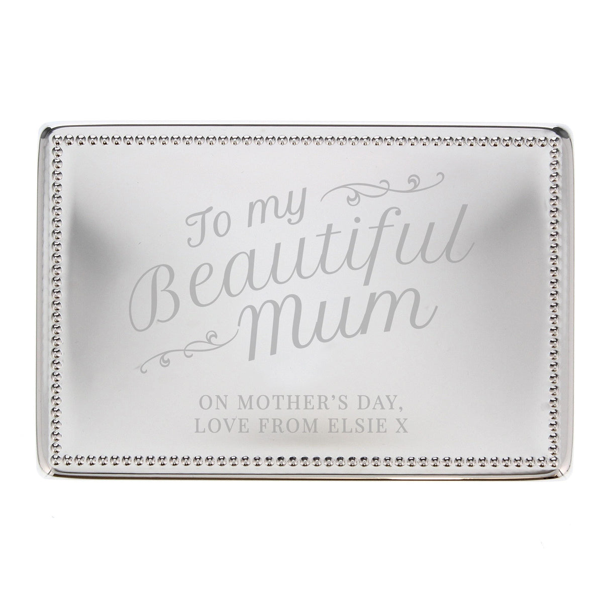 Personalised Memento Personalised Beautiful Mum Rectangular Jewellery Box