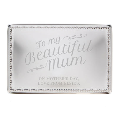 Personalised Memento Personalised Beautiful Mum Rectangular Jewellery Box