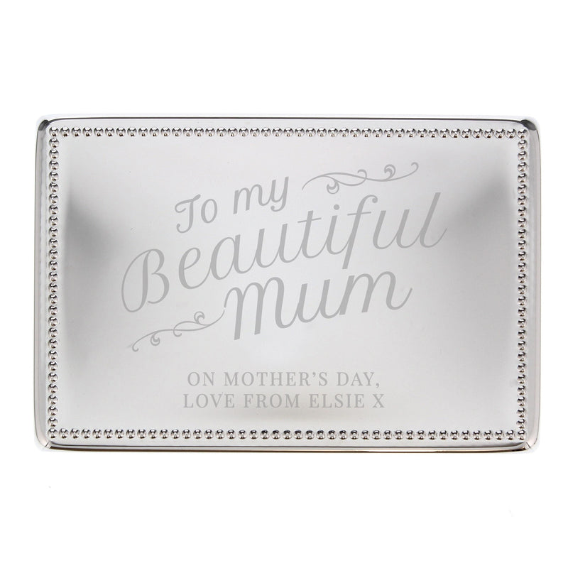 Personalised Memento Personalised Beautiful Mum Rectangular Jewellery Box