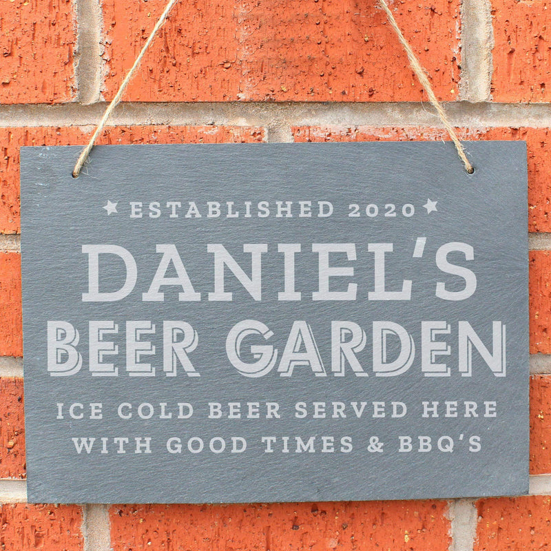 Personalised Memento Personalised Beer Garden Hanging Large Slate Sign