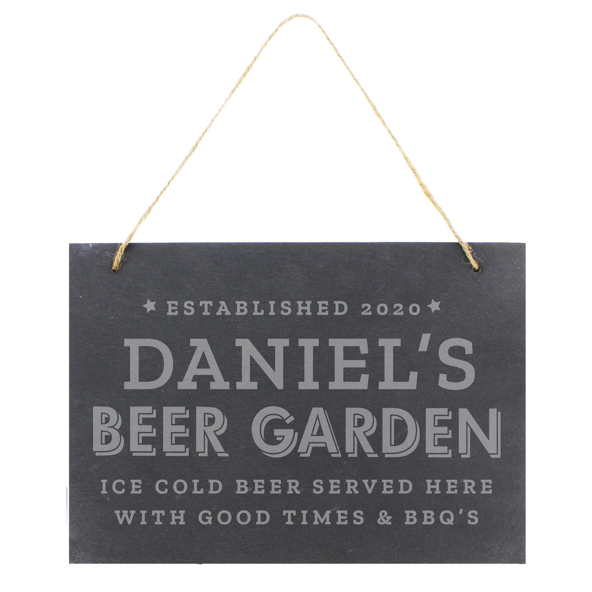 Personalised Memento Personalised Beer Garden Hanging Large Slate Sign