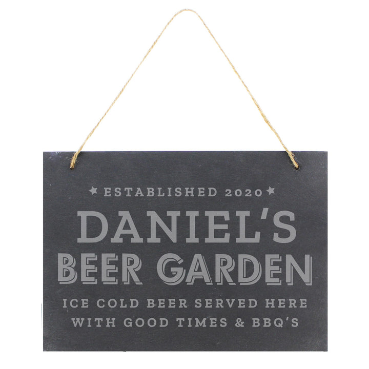 Personalised Memento Personalised Beer Garden Hanging Large Slate Sign