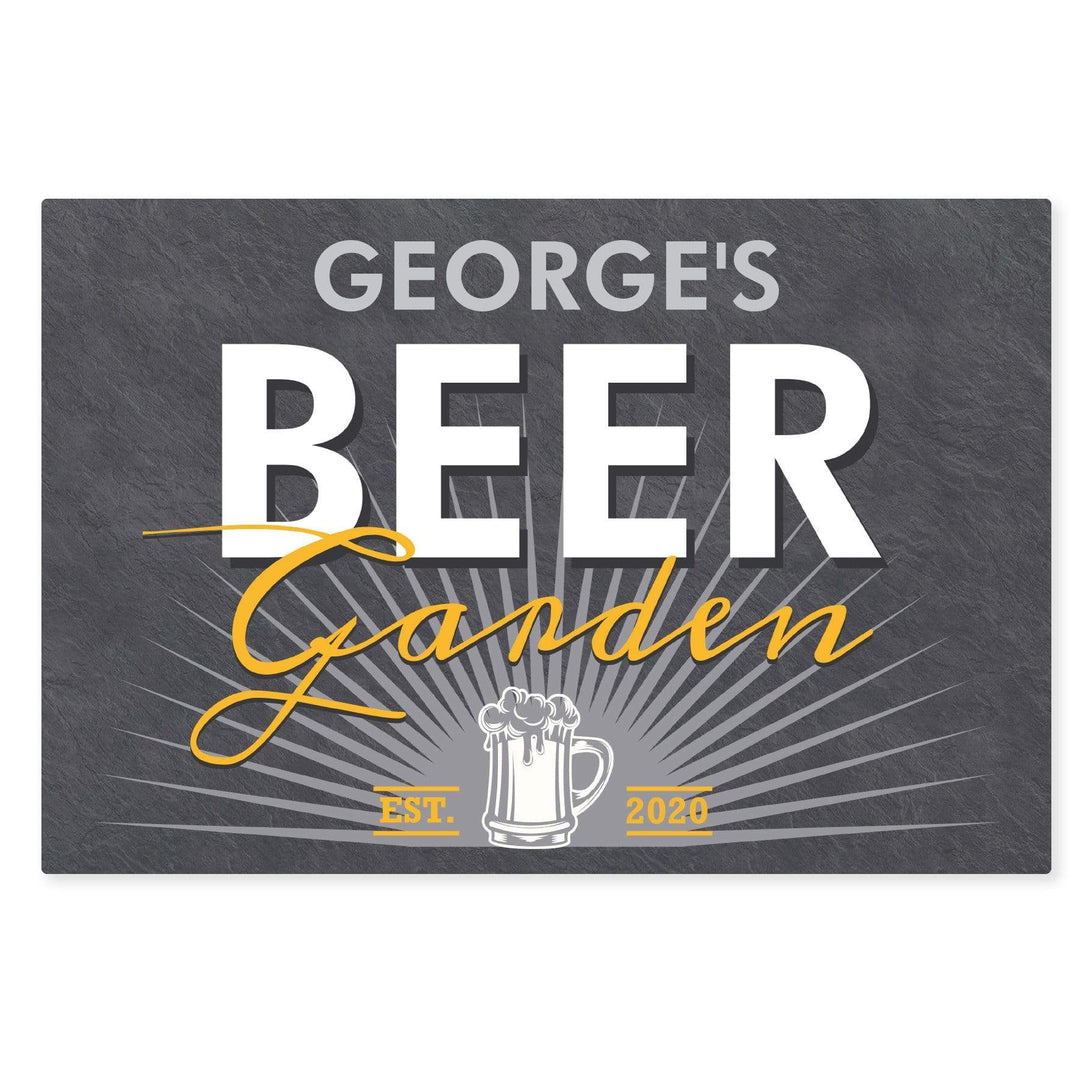 Personalised Memento Hanging Decorations &amp; Signs Personalised Beer Garden Metal Sign