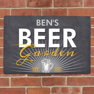 Personalised Memento Hanging Decorations & Signs Personalised Beer Garden Metal Sign