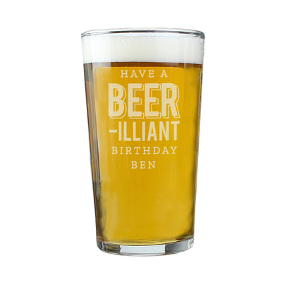 Personalised Memento Personalised Beer-Rilliant Birthday Pint Glass