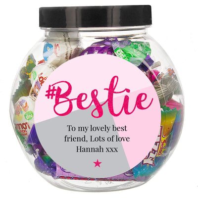 Personalised Memento Food & Drink Personalised #Bestie Sweet Jar