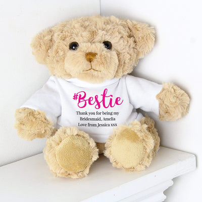 Personalised Memento Plush Personalised #Bestie Teddy Bear