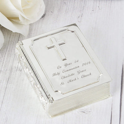 Personalised Memento Trinket, Jewellery & Keepsake Boxes Personalised Bible Trinket Box