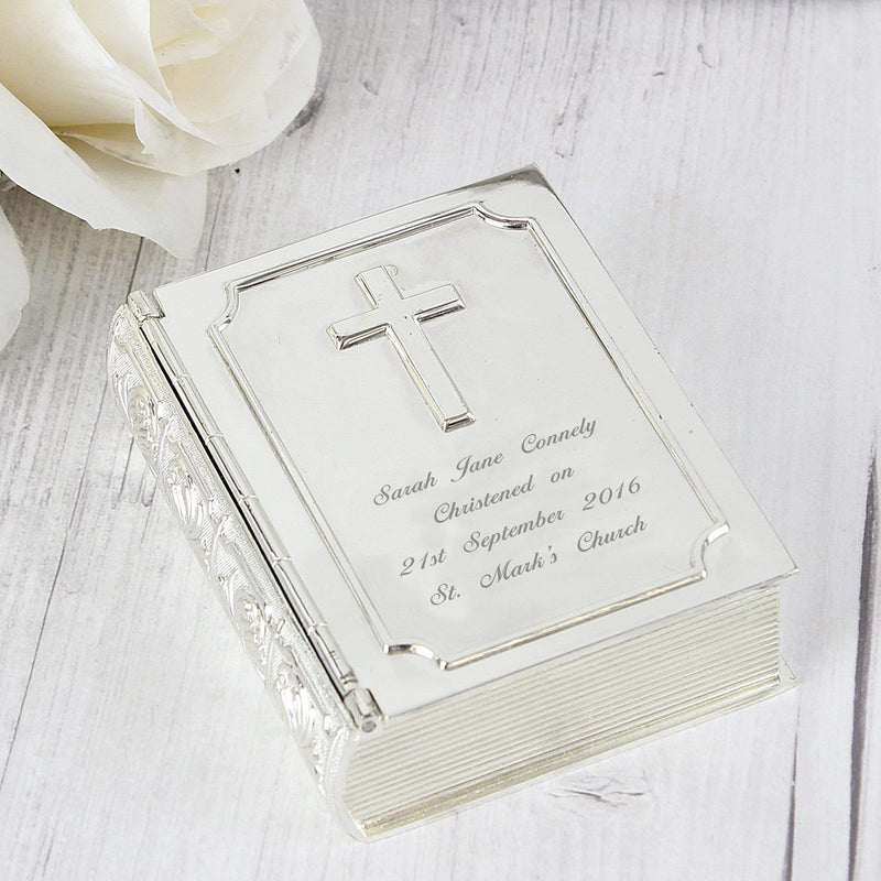 Personalised Memento Trinket, Jewellery & Keepsake Boxes Personalised Bible Trinket Box