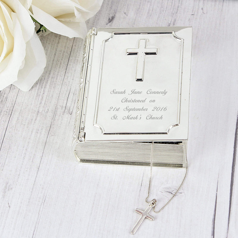 Personalised Memento Trinket, Jewellery & Keepsake Boxes Personalised Bible Trinket Box