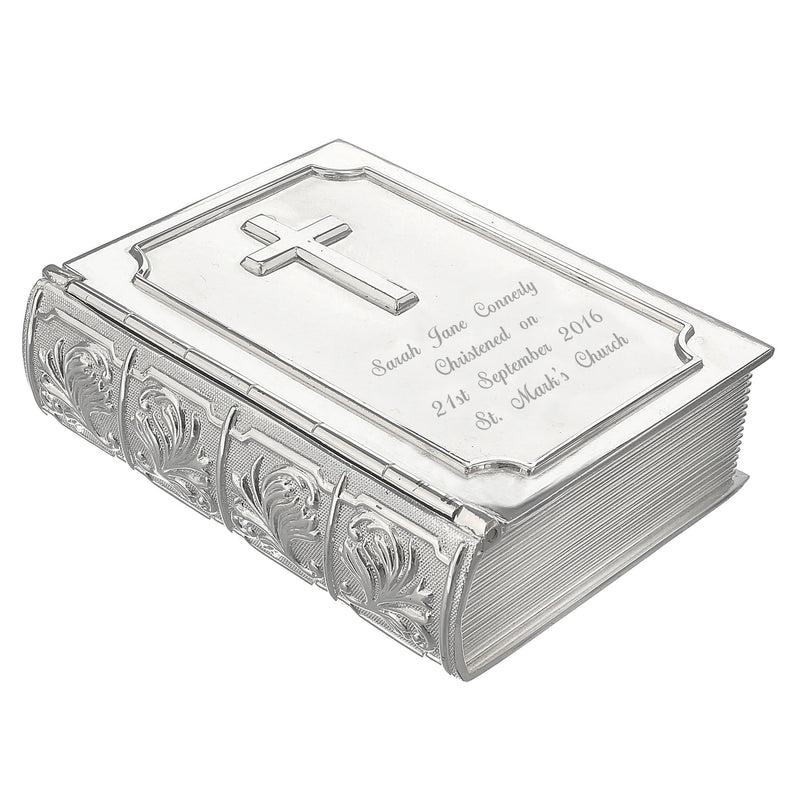 Personalised Memento Trinket, Jewellery & Keepsake Boxes Personalised Bible Trinket Box