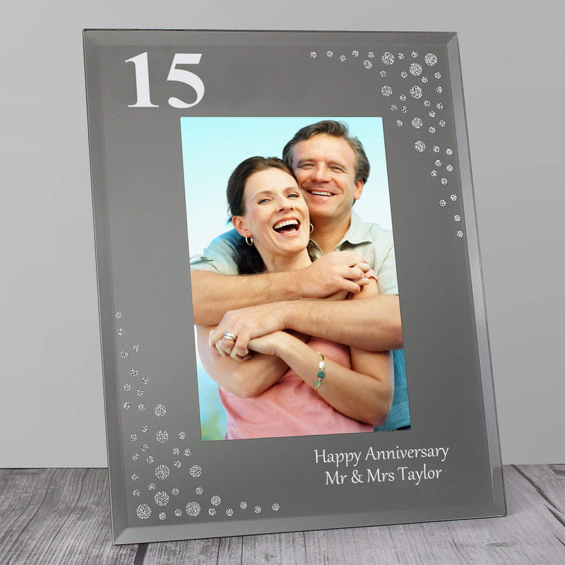 Personalised Memento Photo Frames, Albums and Guestbooks Personalised Big Age 4x6 Diamante Glass Photo Frame