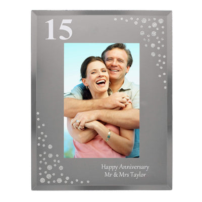 Personalised Memento Photo Frames, Albums and Guestbooks Personalised Big Age 4x6 Diamante Glass Photo Frame