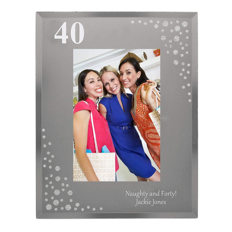 Personalised Memento Photo Frames, Albums and Guestbooks Personalised Big Age 4x6 Diamante Glass Photo Frame