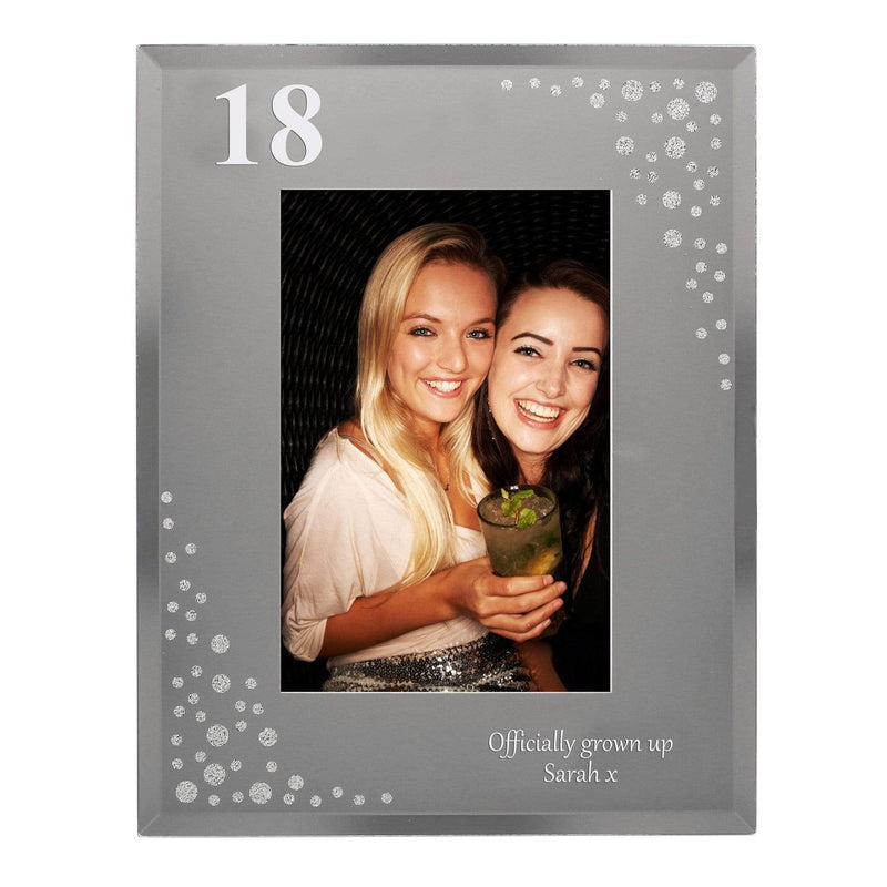 Personalised Memento Photo Frames, Albums and Guestbooks Personalised Big Age 4x6 Diamante Glass Photo Frame