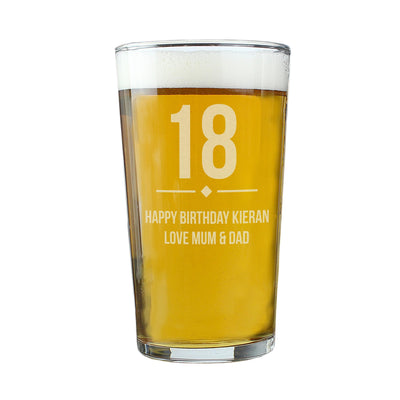 Personalised Memento Personalised Big Age Birthday Pint Glass
