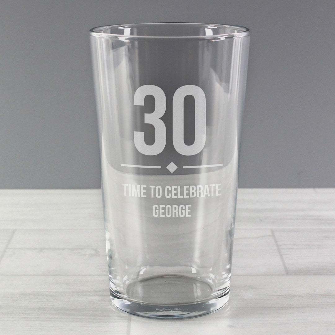 Personalised Memento Personalised Big Age Birthday Pint Glass