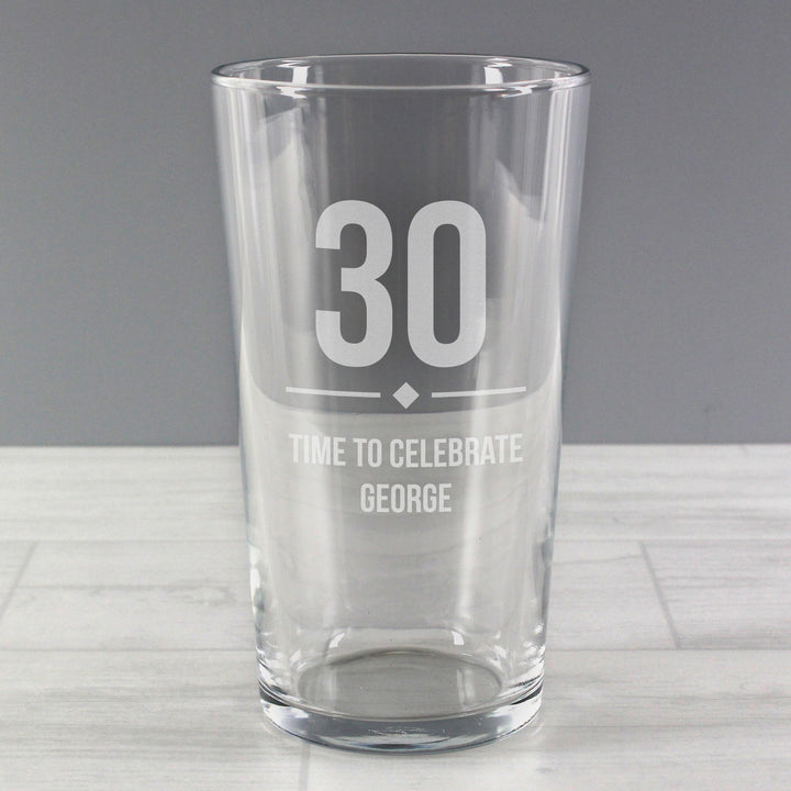Personalised Memento Personalised Big Age Birthday Pint Glass