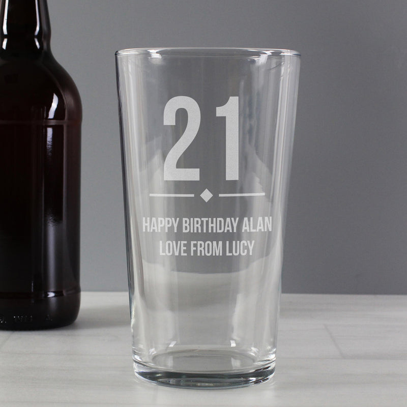 Personalised Memento Personalised Big Age Birthday Pint Glass