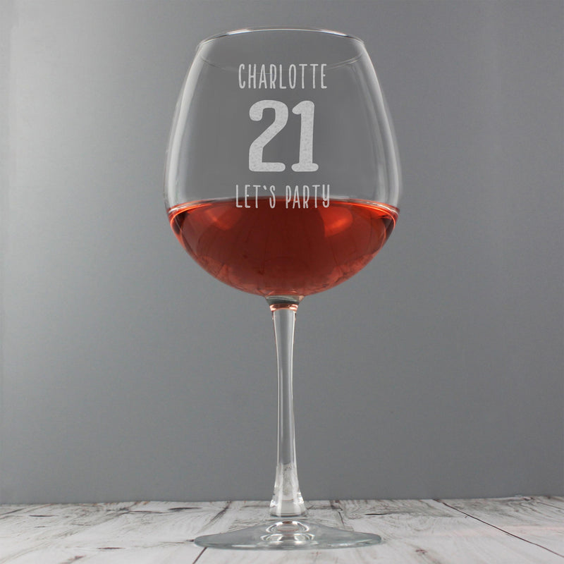 Personalised Memento Personalised Big Age Bottle of Wine Glass