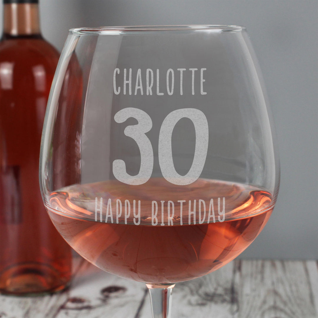 Personalised Memento Personalised Big Age Bottle of Wine Glass