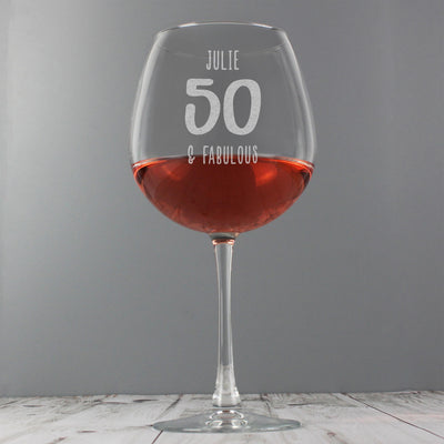 Personalised Memento Personalised Big Age Bottle of Wine Glass