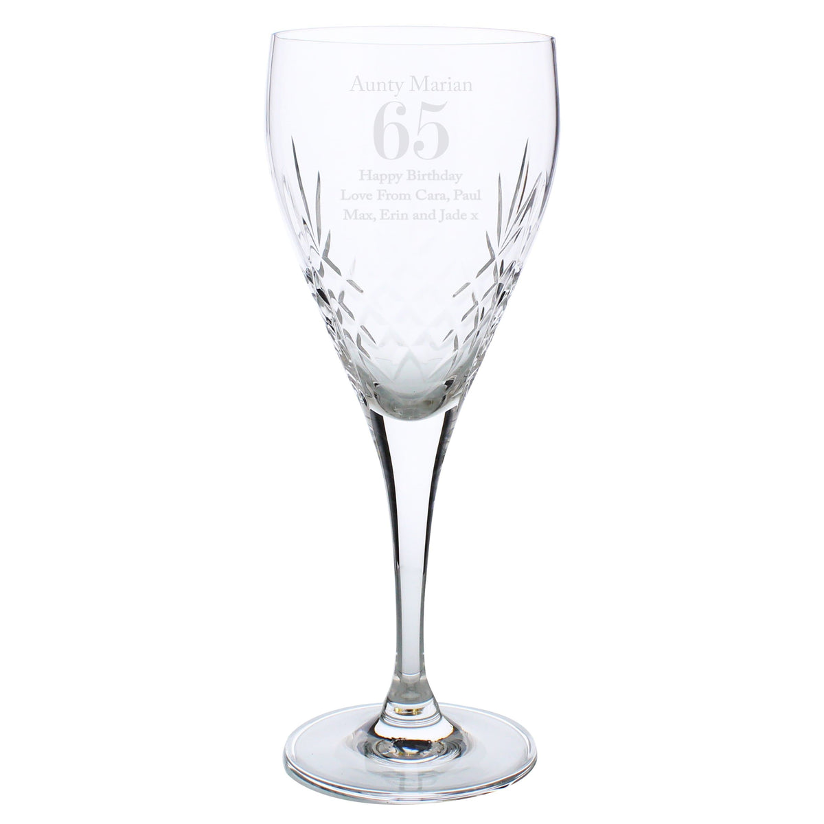 Personalised Memento Glasses & Barware Personalised Big Age Cut Crystal Wine Glass