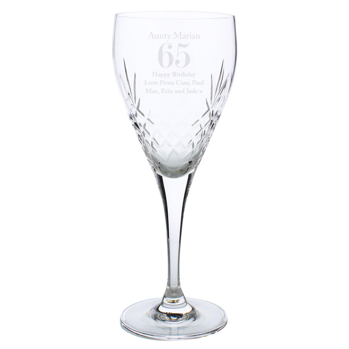 Personalised Memento Glasses &amp; Barware Personalised Big Age Cut Crystal Wine Glass